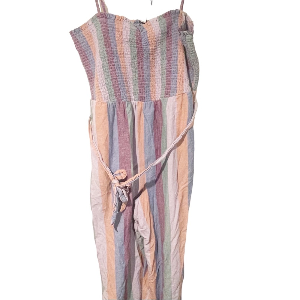 American‎ Eagle Plus Size XXL Pink Purple Smocked Sleeveless Pants Romper